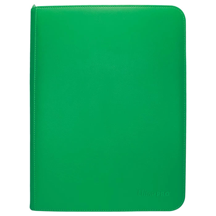 Ultra PRO Green Zippered PRO-Binder 9-Pocket trading card album with 360-card capacity and padded leatherette cover