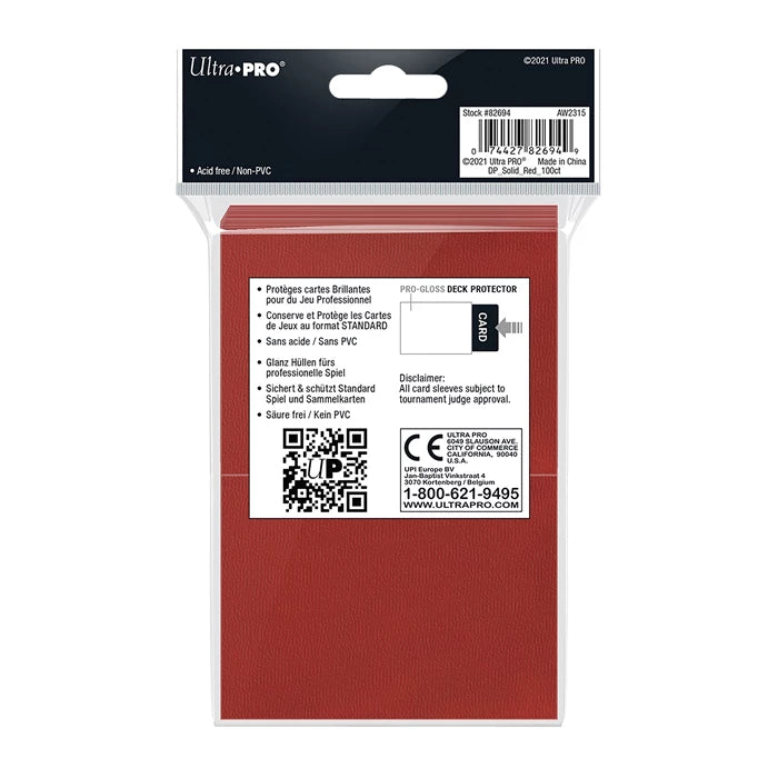Ultra PRO Deck Protectors Red (100 Sleeves) – Standard Size