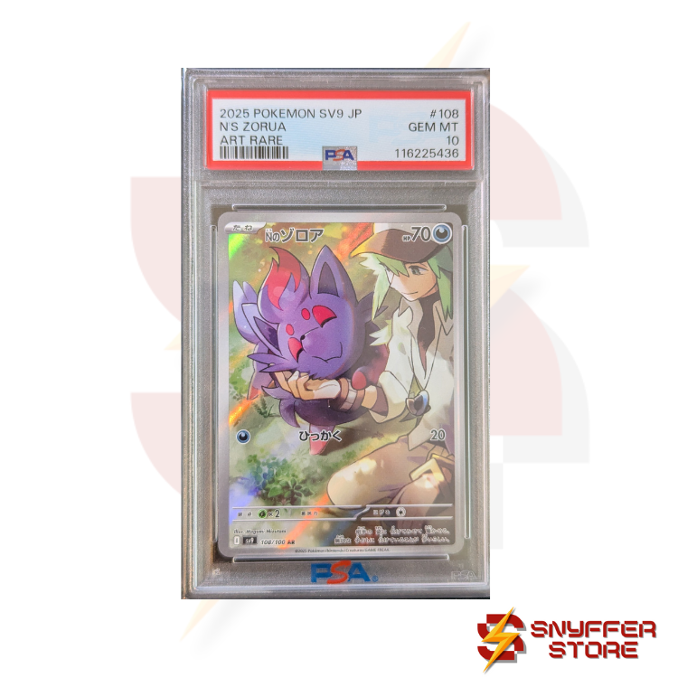 PSA 10 N’s Zorua 108/100 AR – Battle Partners sv9