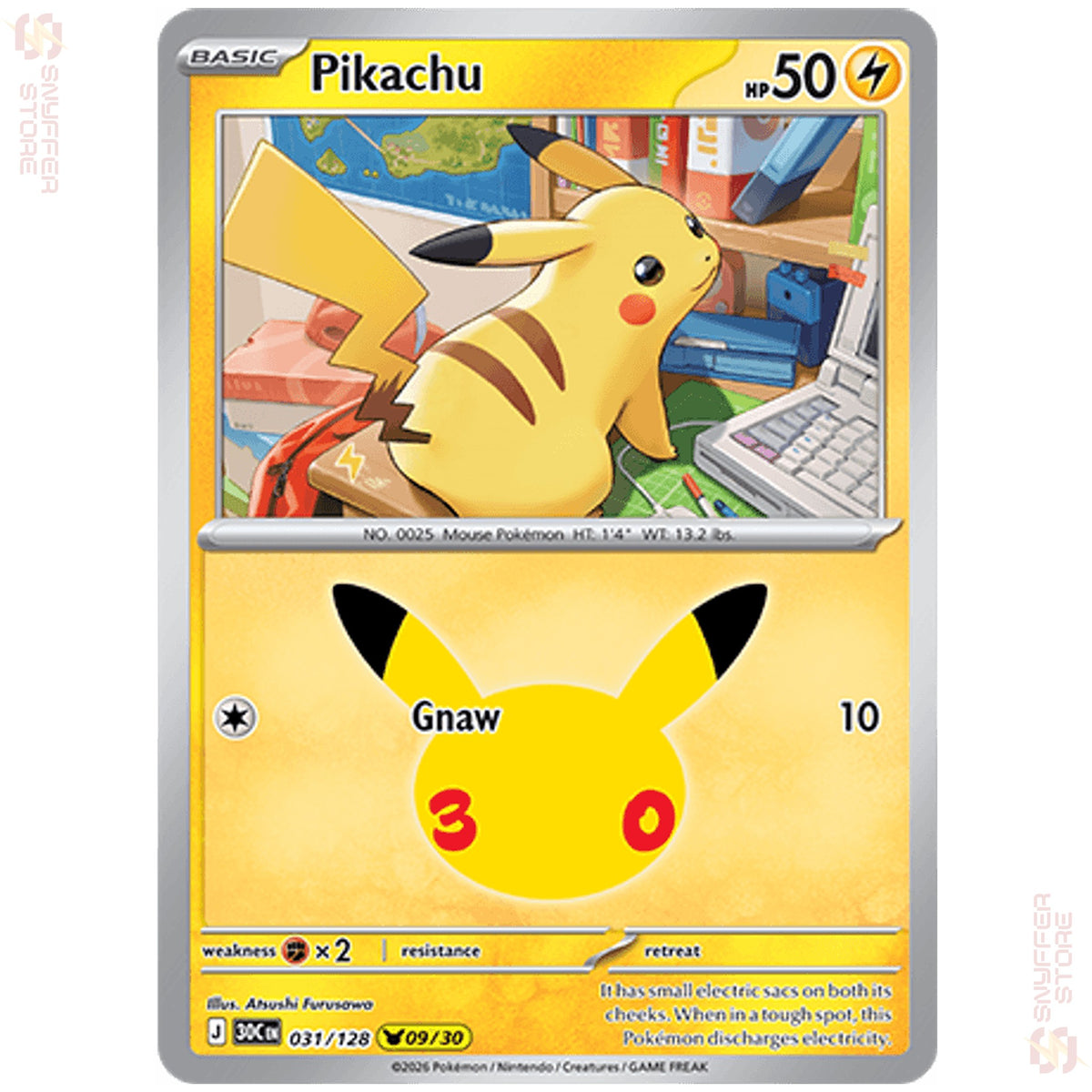 Pikachu 031/128 – 30th Celebration (30C) – English