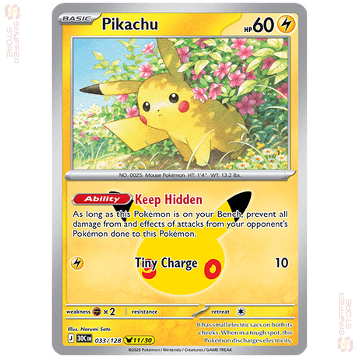 Pikachu 033/128 – 30th Celebration (30C) – English