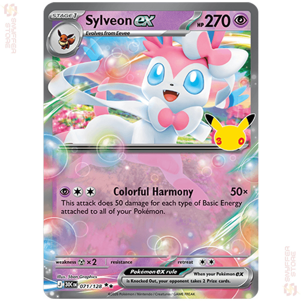 Sylveon ex 071/128 – 30th Celebration (30C) – English