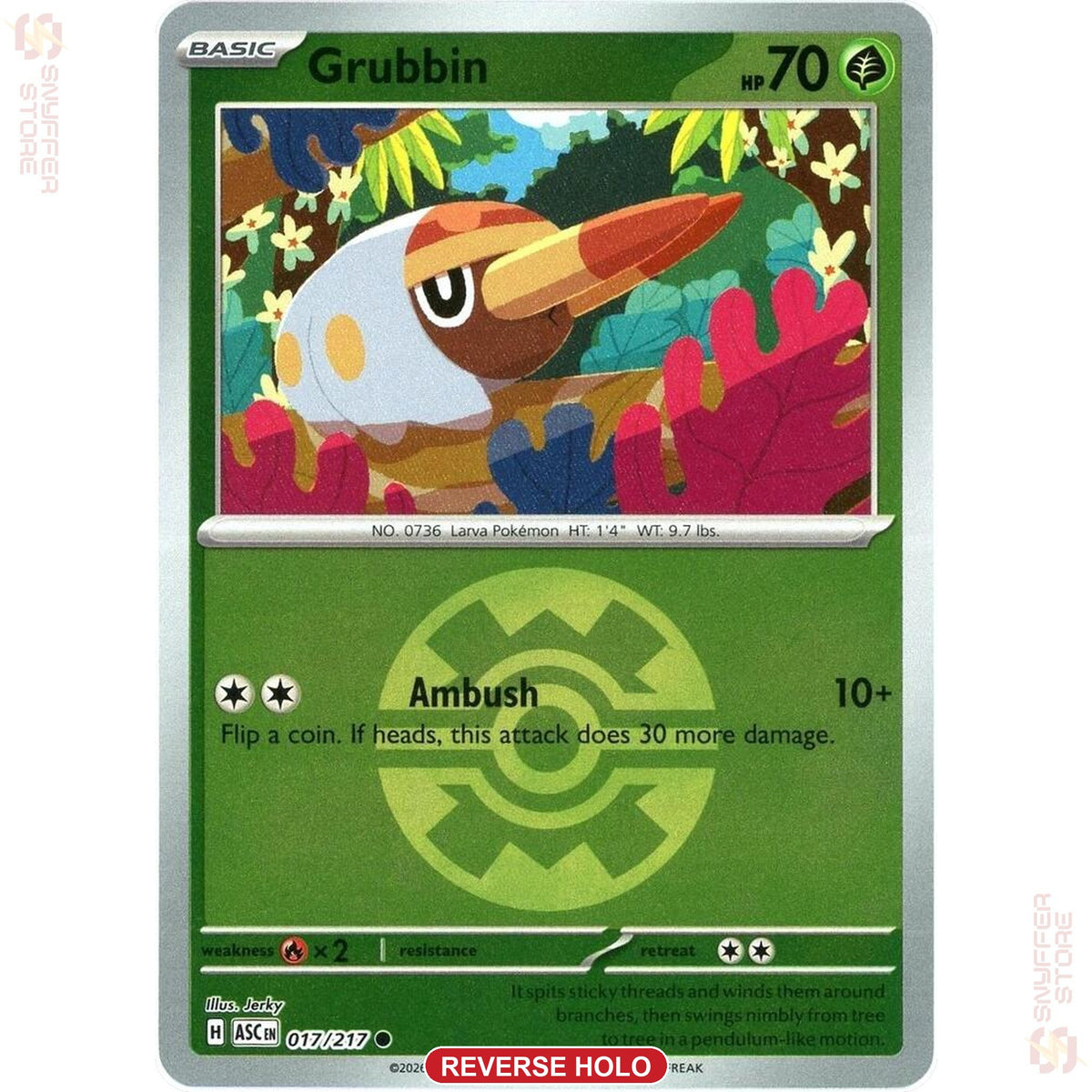 Grubbin 017/217 Quick Ball reverse holo – Ascended Heroes (ASC) – English