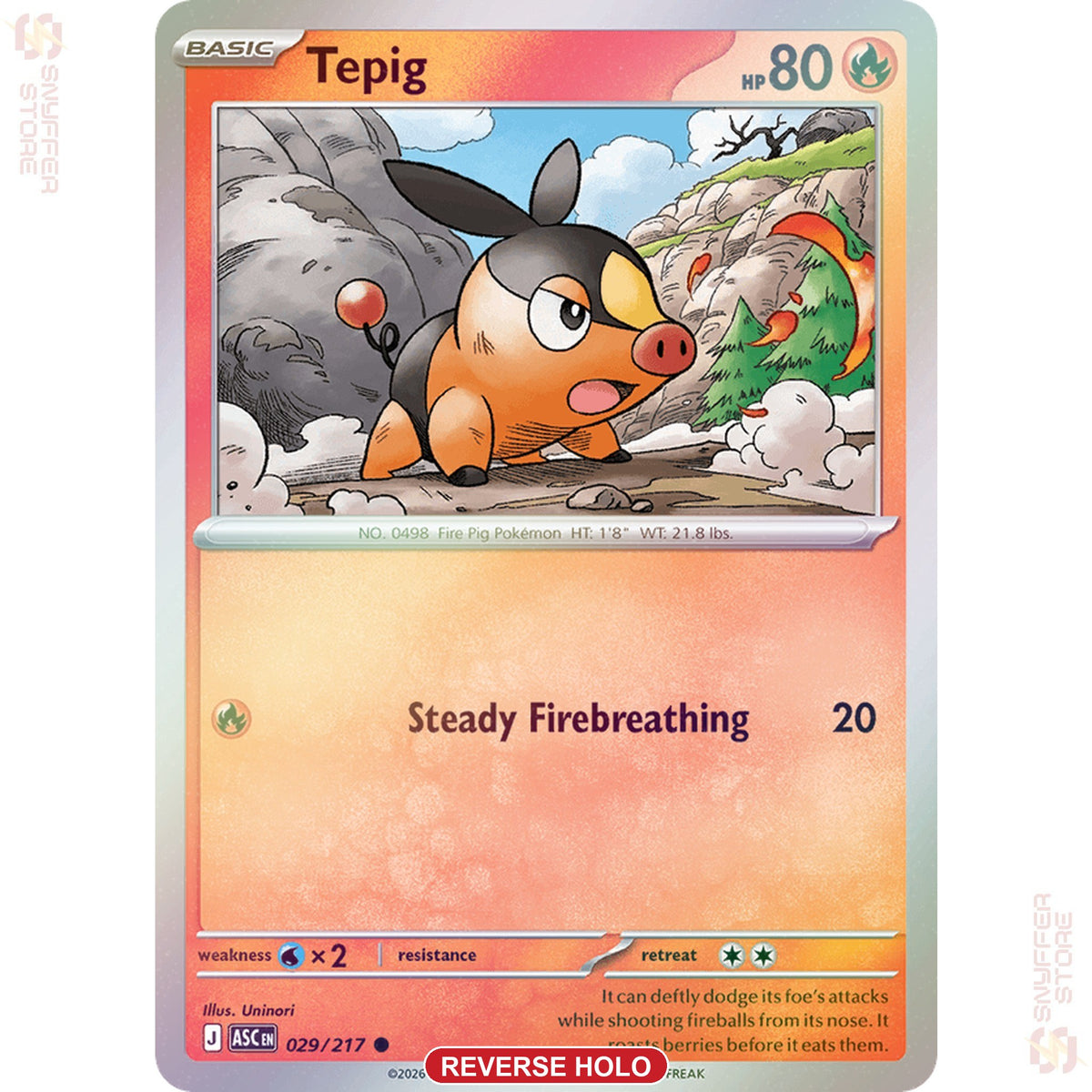Tepig 029/217 — ASC Friend Ball reverse holo (English)