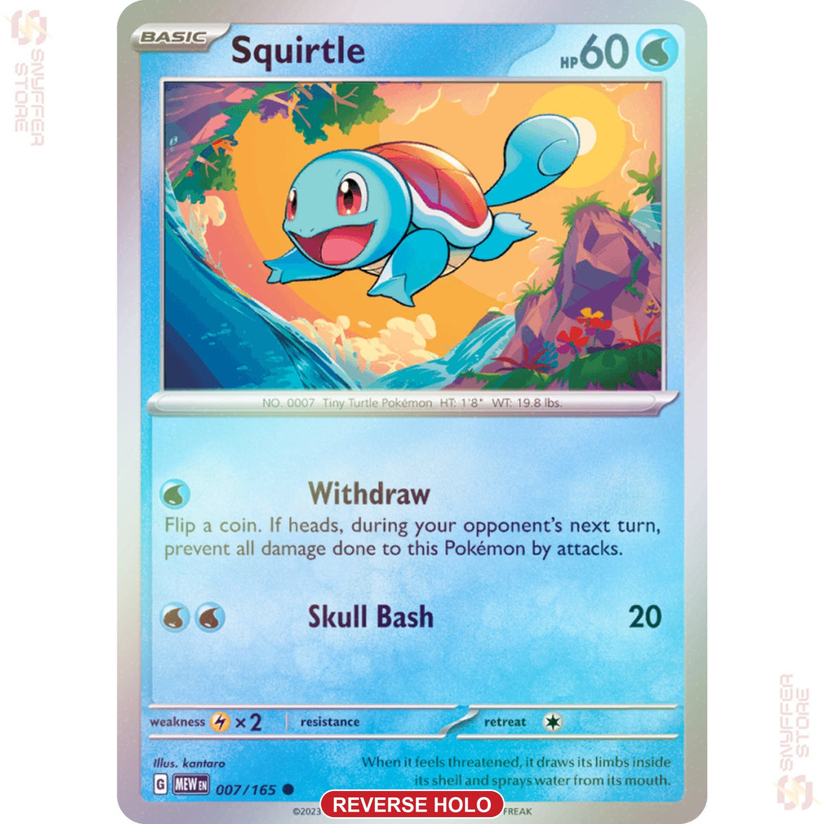 Squirtle 007/165 Reverse holo – 151 (MEW) – English