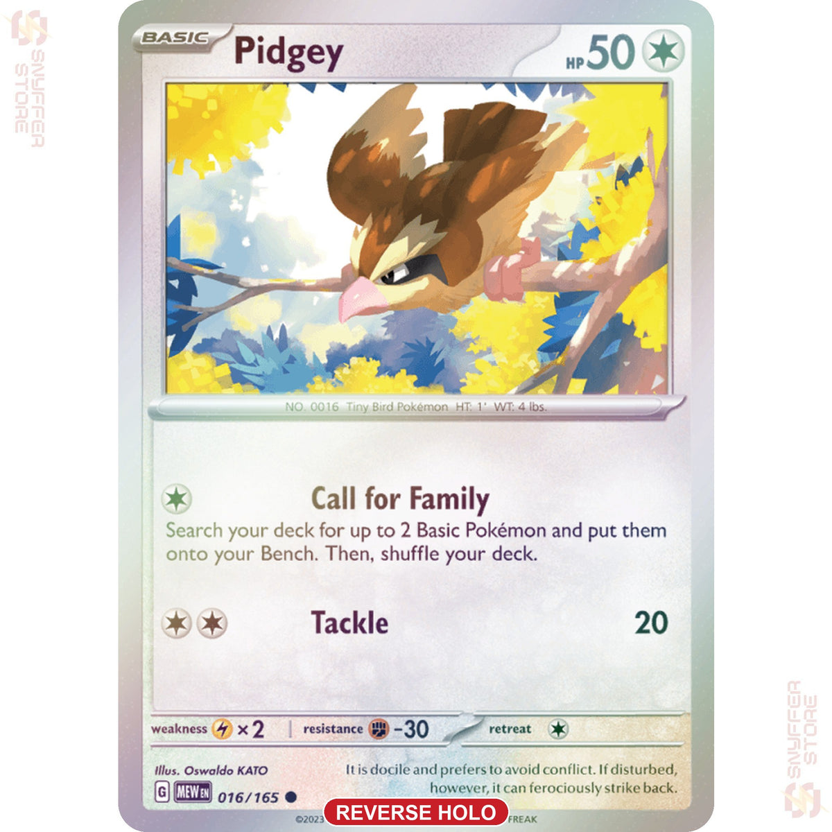 Pidgey 016/165 Reverse holo – 151 (MEW) – English