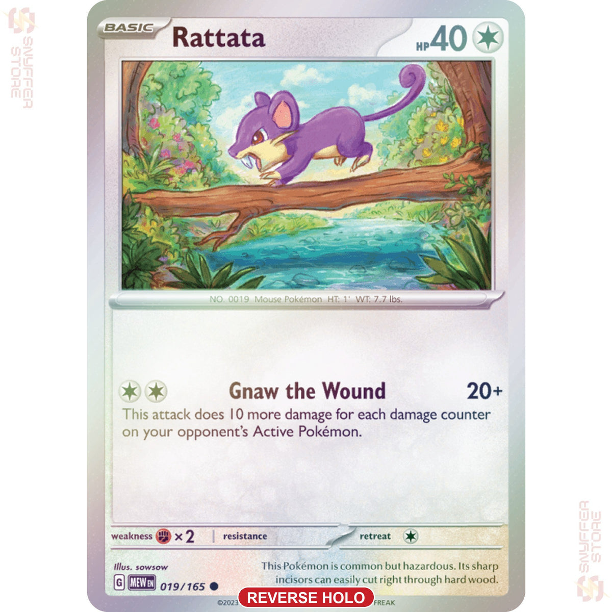Rattata 019/165 Reverse holo – 151 (MEW) – English