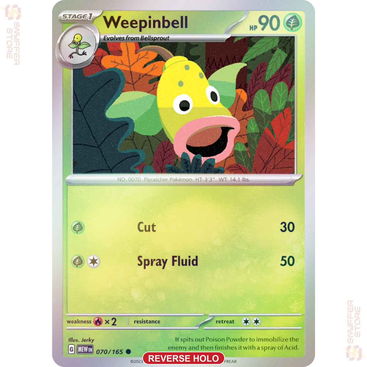 Weepinbell 070/165 Reverse holo – 151 (MEW) – English