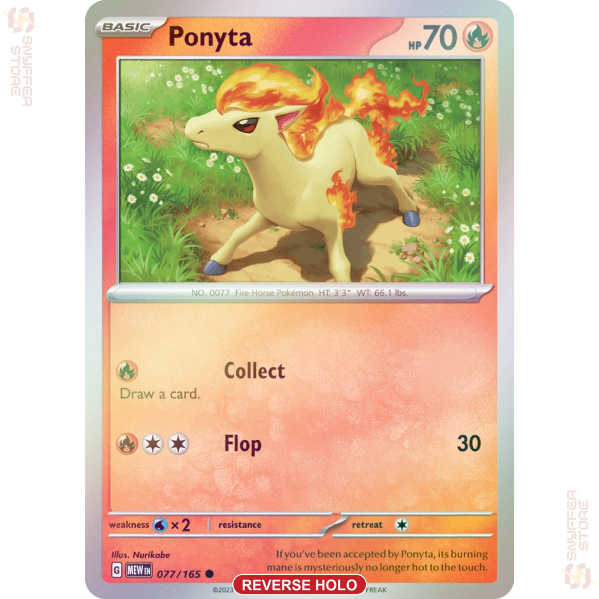 Ponyta 077/165 Reverse holo – 151 (MEW) – English