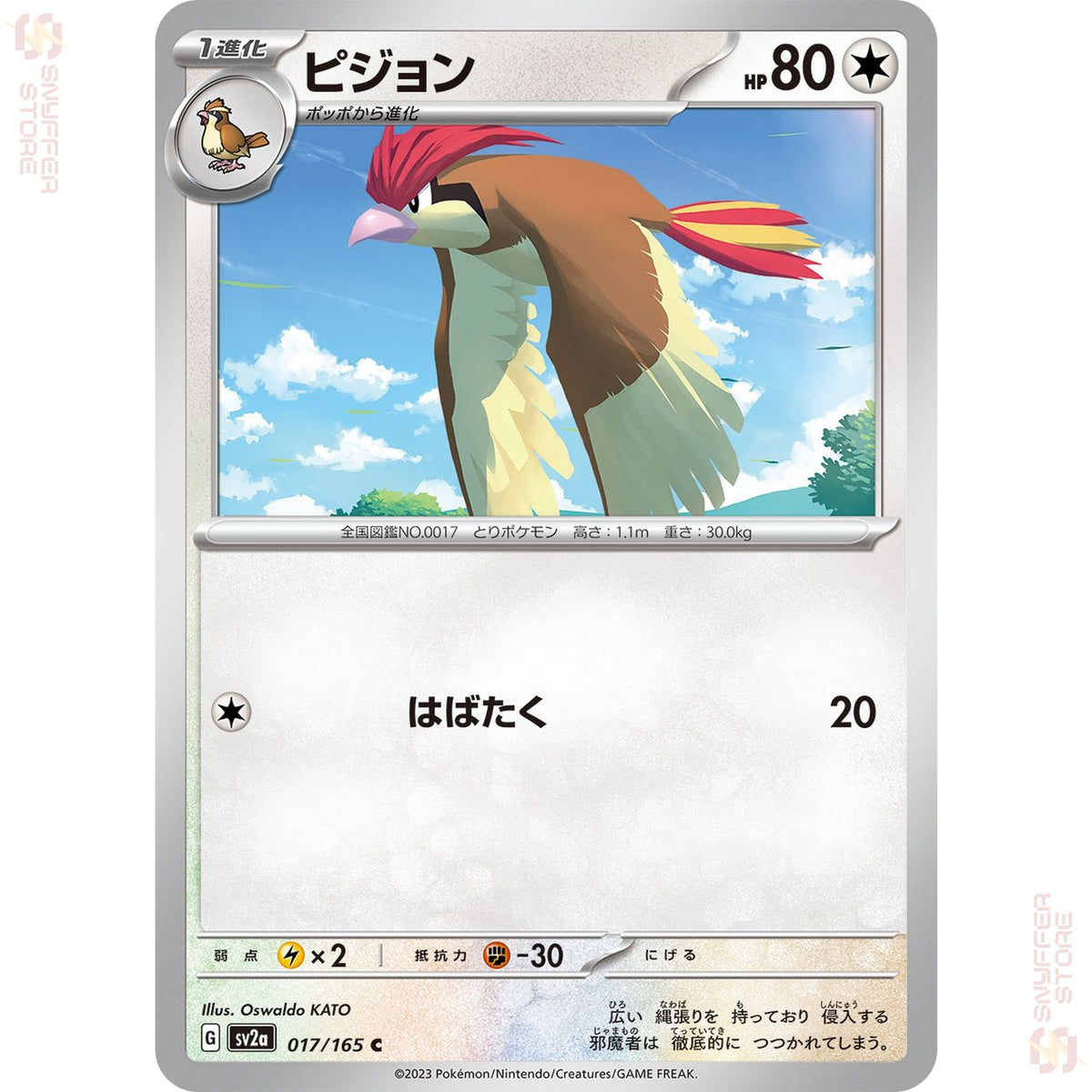 Pidgeotto 017/165 – Pokémon Card 151 (SV2a) – Japanese