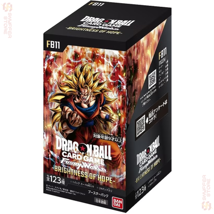 Dragon Ball Super Card Game Fusion World Brightness of Hope FB11 Japanese booster box featuring Super Saiyan 3 Goku