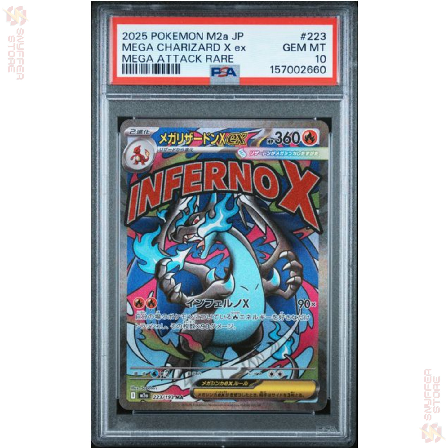 Mega Charizard X ex – Mega Attack Rare (MA) 223/193 PSA 10 GEM MINT | MEGA Dream ex (M2a) | Japanese Pokémon Card 2025