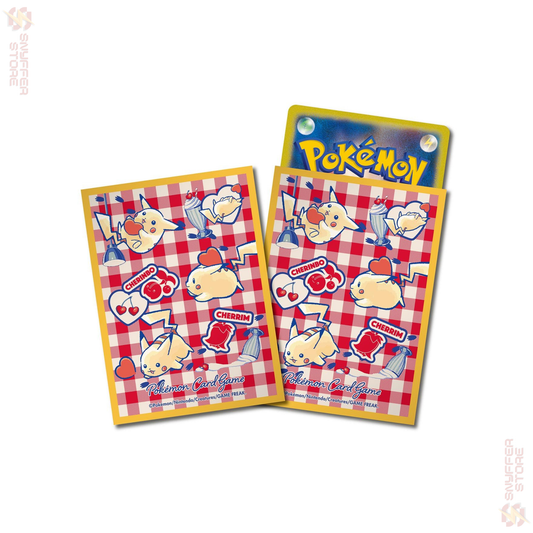Pokémon Center Japan – Pikachu Cherry Sundae Diner Card Sleeves | 64 Pack | Pikachu & Cherrim | Official JP TCG Accessory 2025