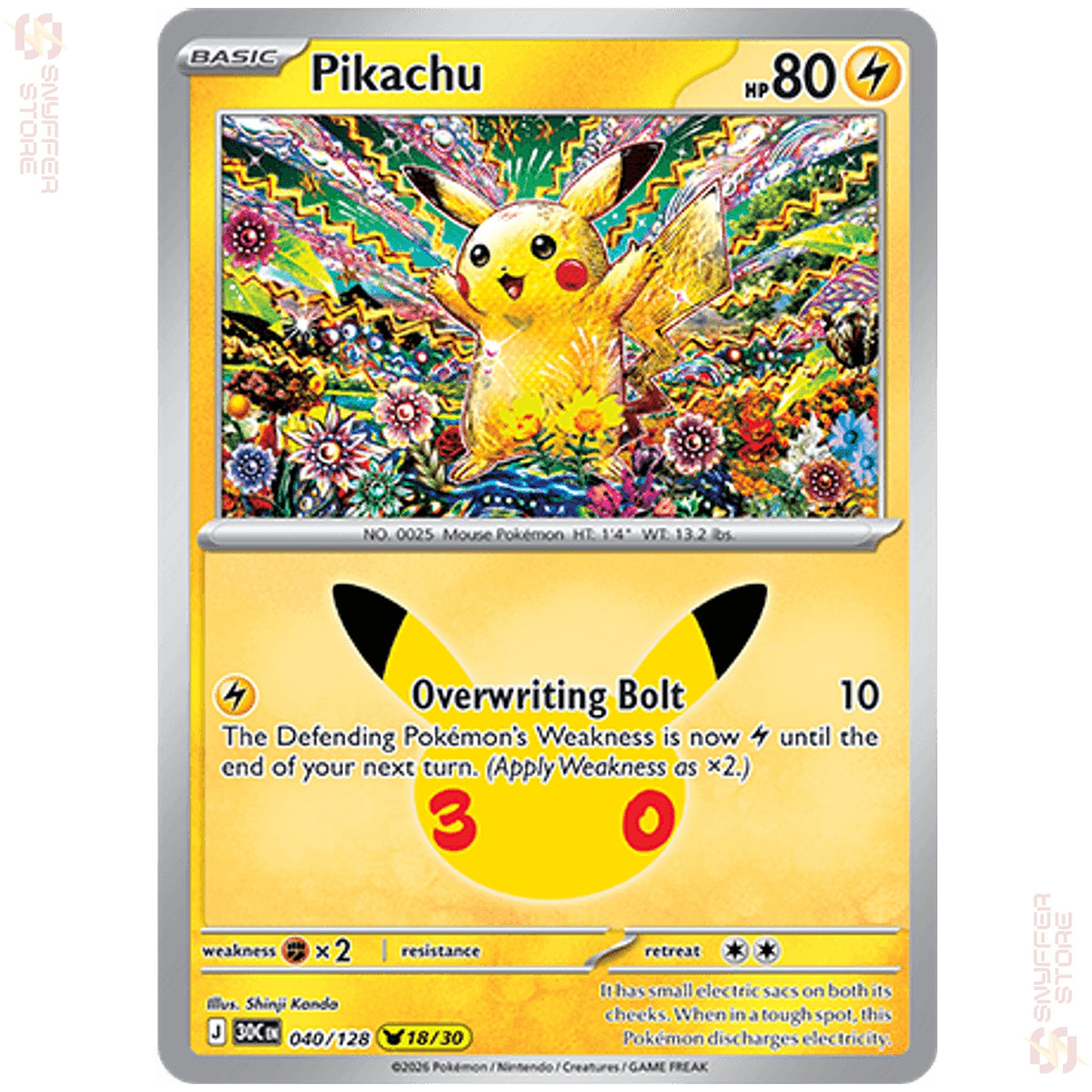 Pikachu 040/128 – 30th Celebration (30C) – English