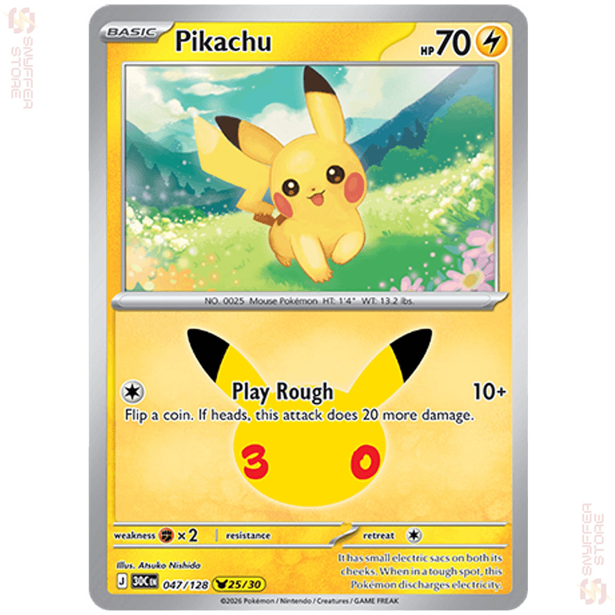 Pikachu 047/128 – 30th Celebration (30C) – English