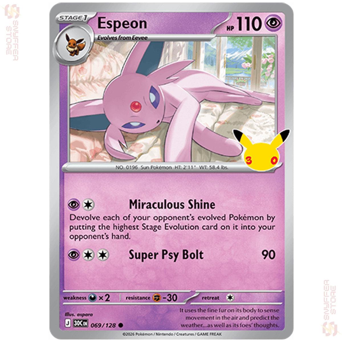 Espeon 069/128 – 30th Celebration (30C) – English