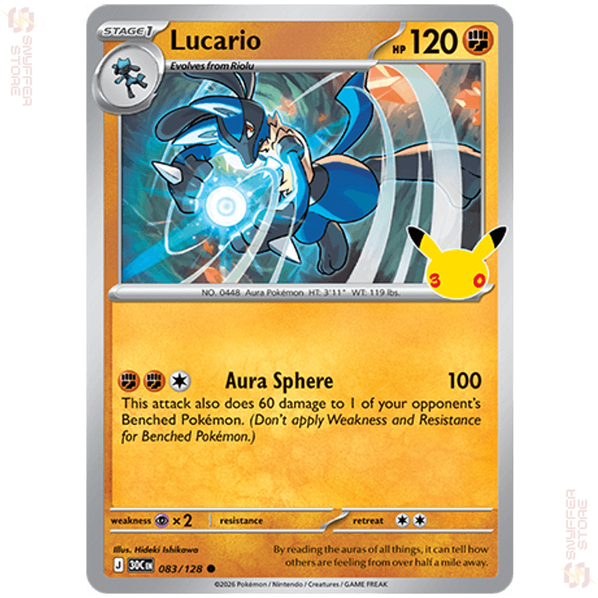 Lucario 083/128 – 30th Celebration (30C) – English