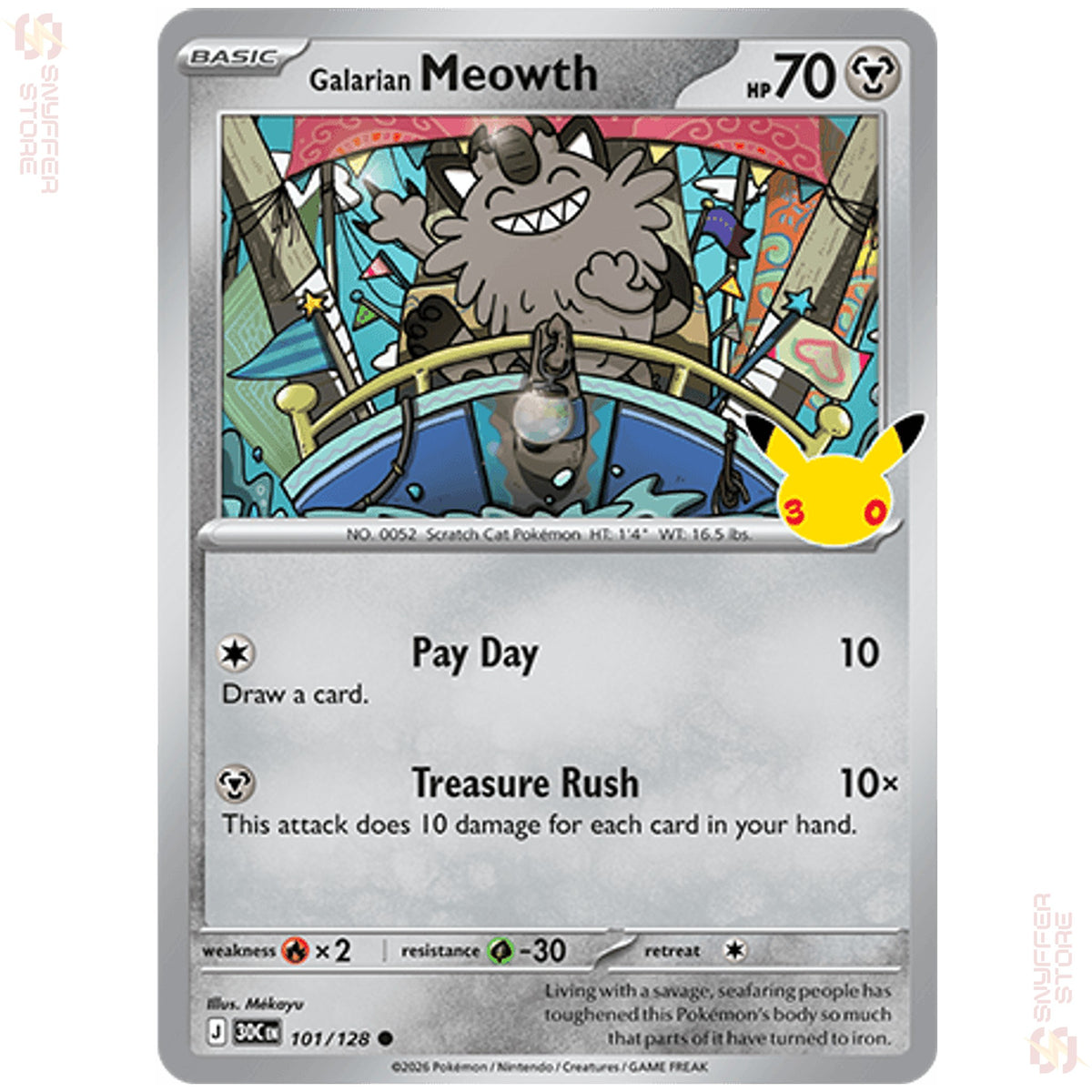 Galarian Meowth 101/128 – 30th Celebration (30C) – English