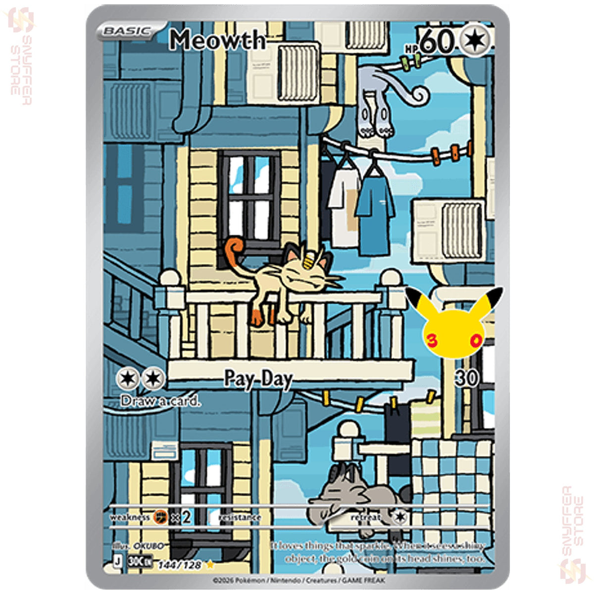 Meowth 144/128 – 30th Celebration (30C) – English