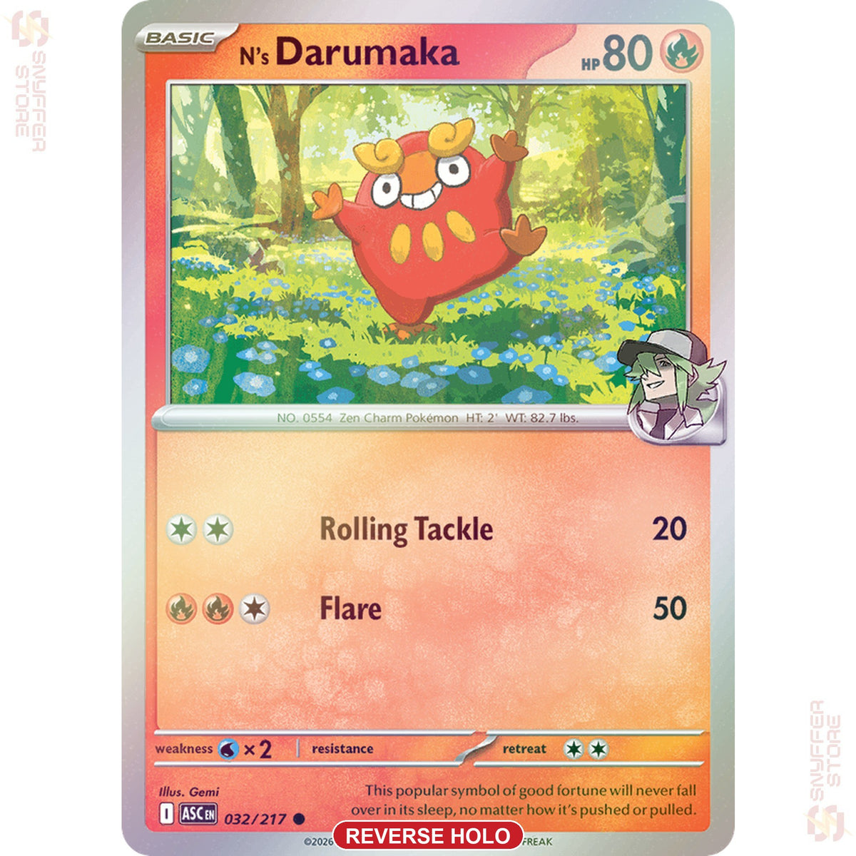 N's Darumaka 032/217 — ASC Energy reverse holo (English)