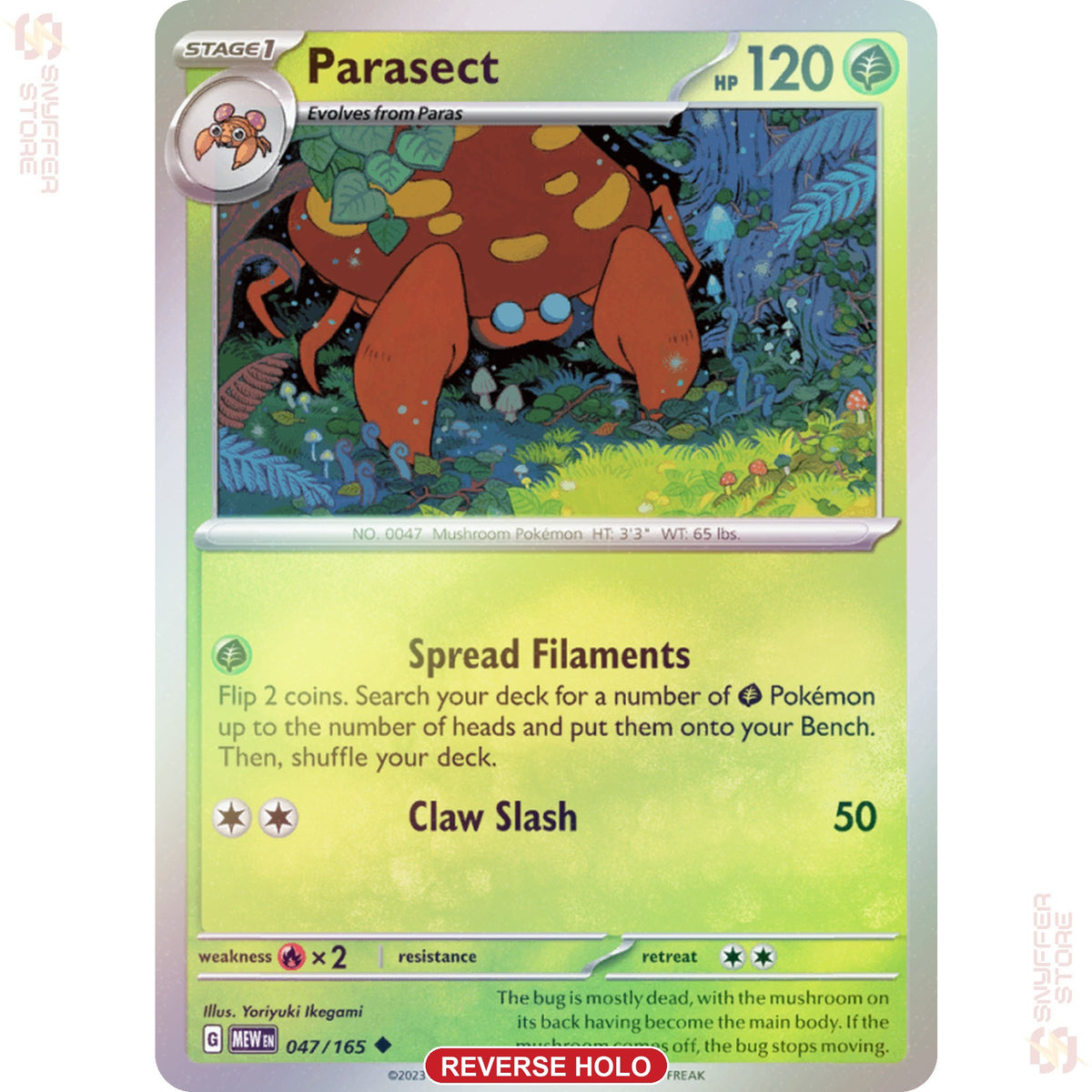 Parasect 047/165 Reverse holo – 151 (MEW) – English