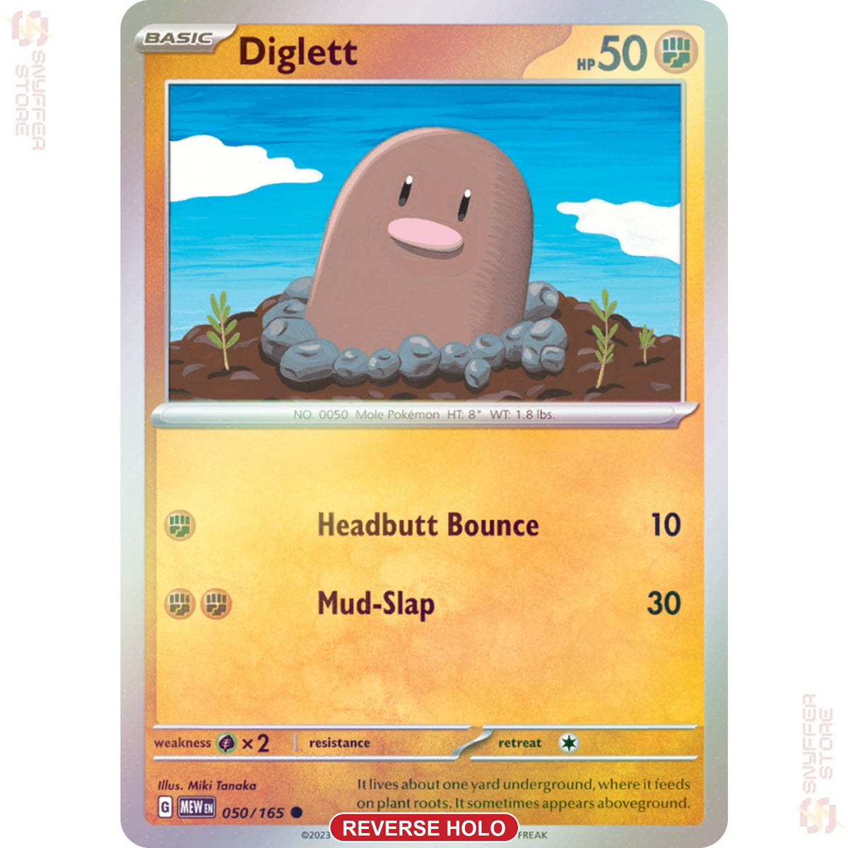 Diglett 050/165 Reverse holo – 151 (MEW) – English