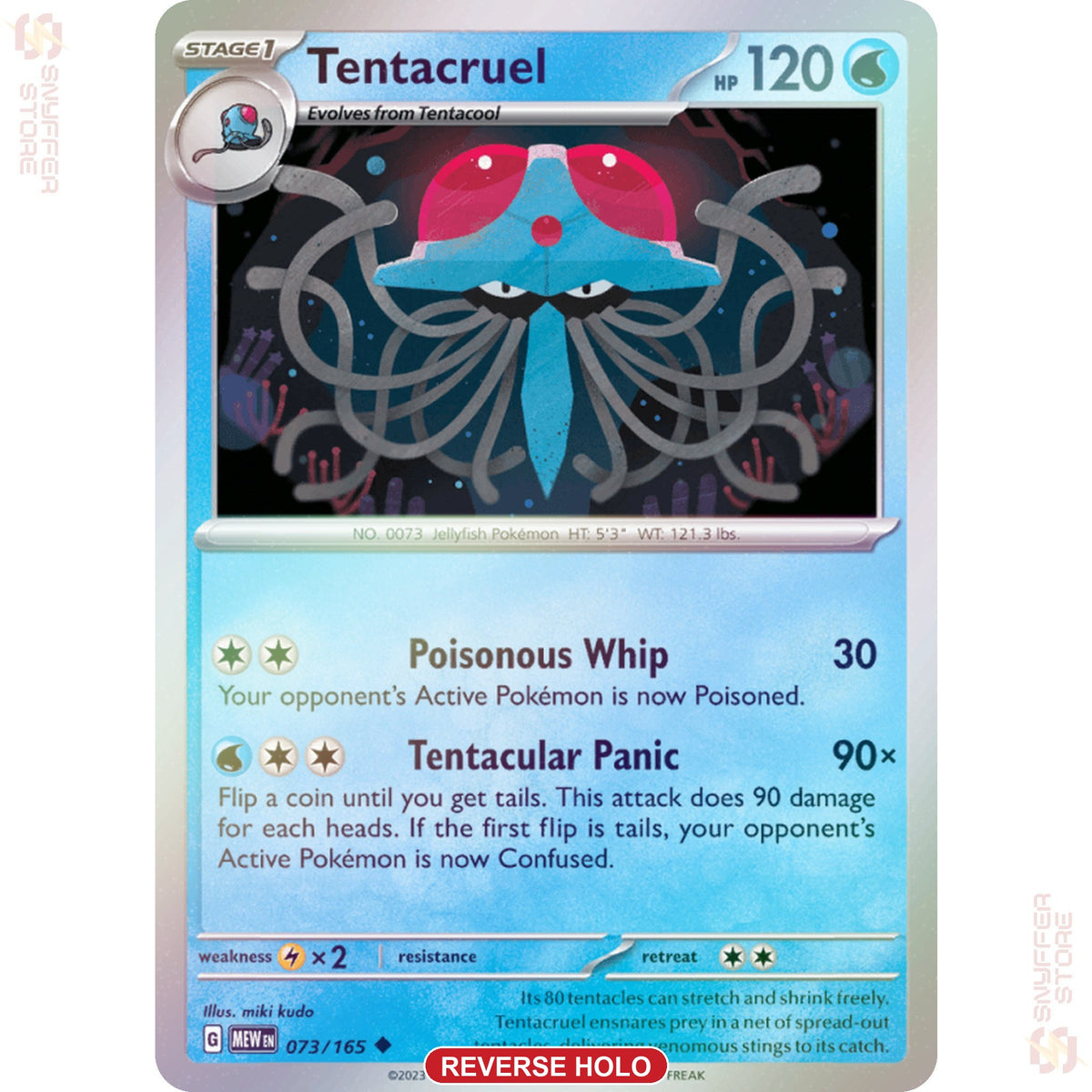 Tentacruel 073/165 Reverse holo – 151 (MEW) – English